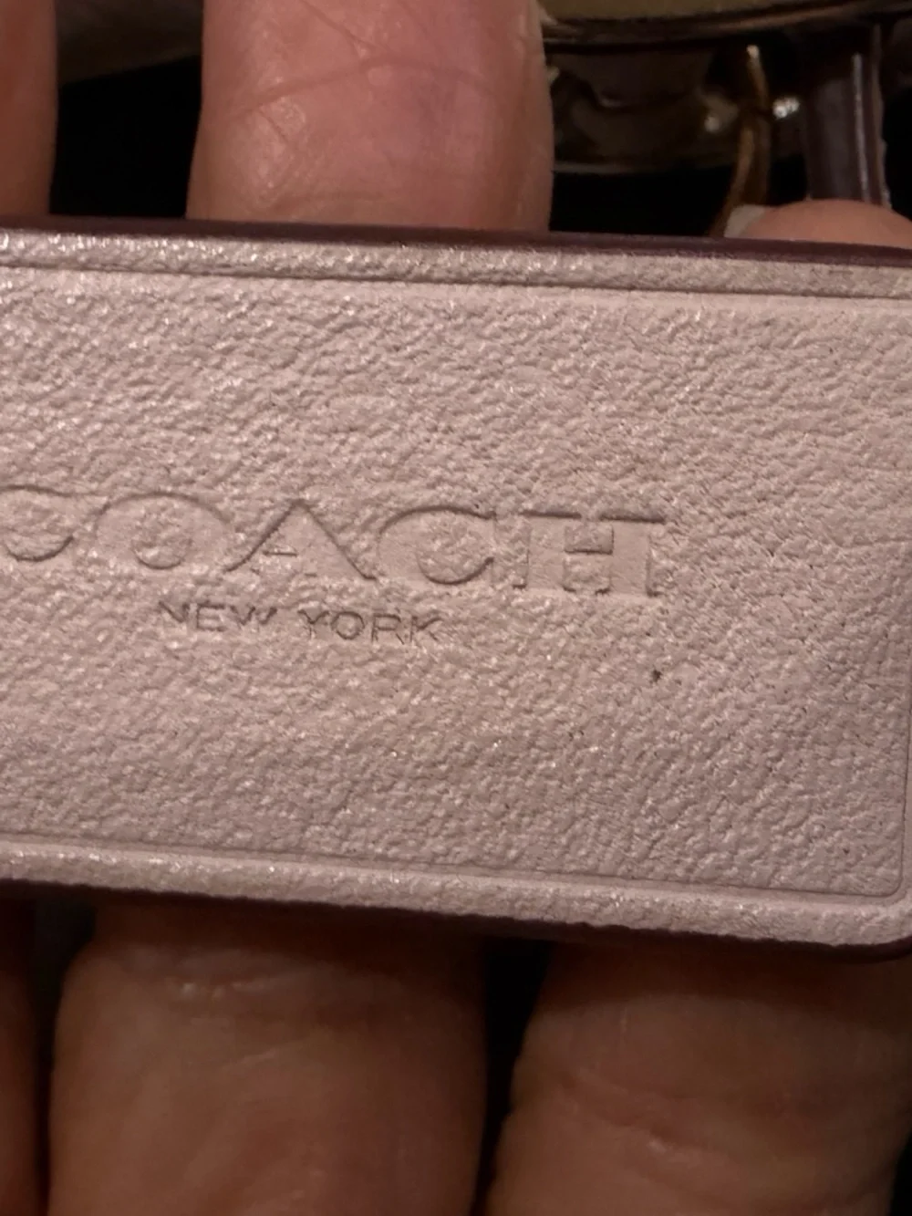 Coach Pebbled Leather Shoulder / crossbody Bag in Blush pink